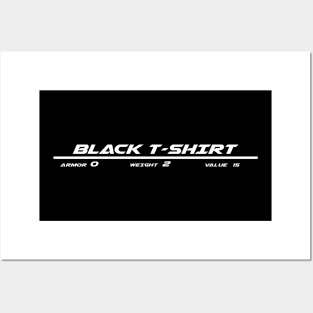 Black t-shirt Funny Armor Game Shirt Posters and Art